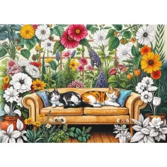 Mačky v kvetinovej záhrade – 500 ks Creative puzzle – Trefl obrázok 2