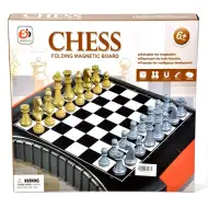 Magnetická šachovnica s bábkami v kovovej farbe