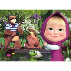 Máša a medve 2 v 1 24-dielne maxi podlahové puzzle a omaľovánka 70x50 cm - Lisciani obrázok 2