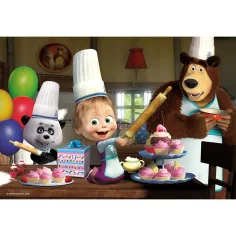 Máša a medve pečenie muffinov 24-dielne puzzle 50x35 cm - Lisciani obrázok 2