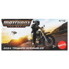 Matchbox A Film: 2024 Triumph Scrambler papierová krabička motorka 1/64 – Mattel