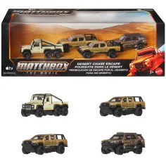Matchbox Film: Útek z púštneho prenasledovania autíčka zberateľský multipack 1/64 – Mattel