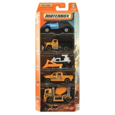 Matchbox: Sada 5 kusových autíčok stavebnej posádky 1/64 - Mattel