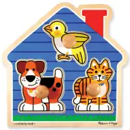 Maznáčikovia drevená puzzle skladačka s úchytkom - Melissa &amp; Doug