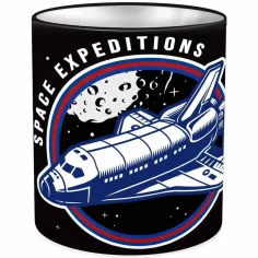 Luna: NASA valcový kovový stolný organizér na písacie potreby 10x11cm