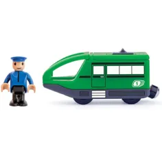 Modern zelená elektrická lokomotíva - Woodyland