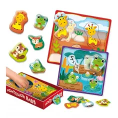 Montessori: Baby Box puzzle na rozvoj zručností - Zvieratá obrázok 2