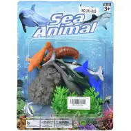 Morské živočíchy, set figúrok so skalnými riasami