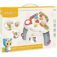 Multifunkčný sivo-biely stôl so zvukom