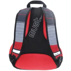Must: Červeno-čierna školská taška 2v1 so štyrmi priehradkami, batoh 47x25x33cm obrázok 2