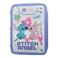 Must: Disney Stitch&Angel poschodový plnený peračník 15x5x21 cm