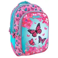 Must... Motýľ zaoblená školská taška s tromi priehradkami, batoh 32x18x43cm