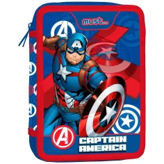 Must: Avengers - Captain America dvojposchodový plnený peračník 15x21x5cm