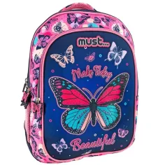 Must: Batoh s motívom motýľa s tromi priehradkami 32x18x43cm