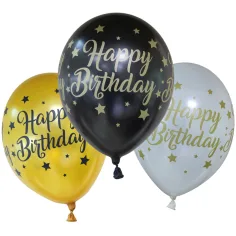 Narodeninová balónik "Happy Birthday" s nápisom 6ks sada