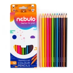 Nebulo: 12 dielny set trojhranných farebných ceruziek obrázok 2