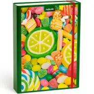 Nebulo: Šanón na zošity z vlnitej lepenky, formát A4, cukríky