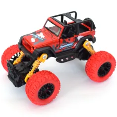 Off-Road naťahovacie červené terénne vozidlo Jeep 1/32 obrázok 2