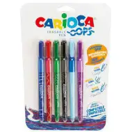 OOPS zmazateľné guľôčkové pero, 6dielny set - Carioca