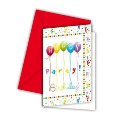 Párty pozvánky Happy Birthday 6ks/bal