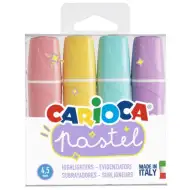 Pastelový 4 dielny set zvýrazňovačov - Carioca