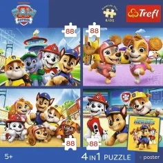 Paw Patrol - 4 x 88 ks Premium Plus Kids puzzle - Trefl obrázok 2