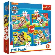 Paw Patrol: Bežiace šteniatka 4 v 1 puzzle set - Trefl