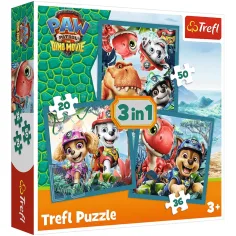 Paw Patrol Ostrov dinosaurov - 3 v 1 20, 36, 50 kusové puzzle - Trefl