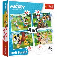 Pekný deň s Mickey Mouse 4v1 puzzle - Trefl