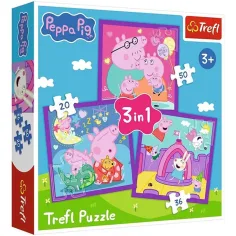 Peppa prasiatko 3 v 1 20-36-50ks puzzle - Trefl