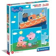 Peppa Pig Supercolor 2v1 2x20ks puzzle - Clementoni