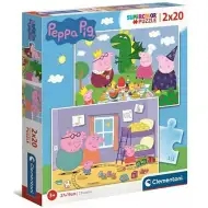 Peppa Pig Supercolor 2v1 puzzle 2x20ks - Clementoni