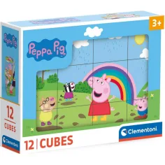 Peppa prasiatko 12ks rozprávková kocka - Clementoni obrázok 1