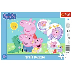 Peppa prasiatko rodinná zábava 15ks rámiková skladačka - Trefl
