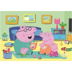 Peppa Prasiatko rodinná zábava 60ks Supercolor puzzle - Clementoni obrázok 2