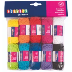 PlayBox: Farebná bavlnená priadza set 10x10gramov