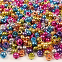 PlayBox: Valcové farebné korálky metalické farby 1000ks balenie