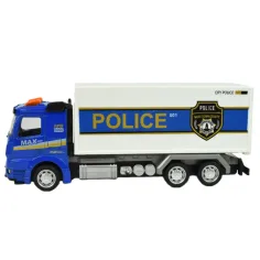 Police Set: Policajné nákladné auto so zotrvačníkom, svetlom a zvukom v rôznych verziách 19cm 1ks obrázok 9