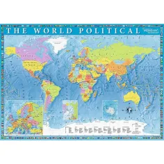 Politická mapa sveta 2000 ks puzzle - Trefl obrázok 2