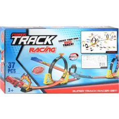 Power Track 37-dielny set pretekárskej dráhy so slučkou a 2 autíčkami 1/64 obrázok 3