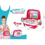 Prenosná červená kadernícka súprava v kufri 17 dielny set