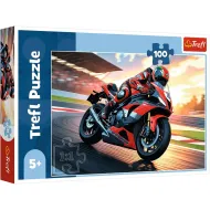 Pretekárska motorka na trati 100-dielne puzzle - Trefl