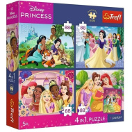 Princezné Disney – 4 v 1 puzzle 4 x 88 dielikov – Trefl