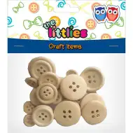 Prírodne drevené gombíky 24 dielny set