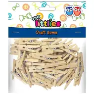 Prírodné drevené štipce 25mm 45ks