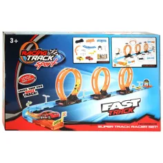 Racing Track: 28-dielny set pretekárskej dráhy s 3 slučkami a 2 autíčkami 1/64 obrázok 3