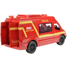 RC Diaľkovo ovládaný červený hasičský mikrobus so svetelnými efektmi 2,4GHz 1/12   30cm obrázok 2