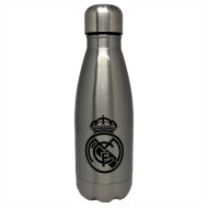 Real Madrid nerezová oceľová fľaša na vodu v striebornej farbe 550 ml