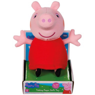 Rozprávajúca plyšová hračka Peppa prasiatko v červených šatách 20 cm