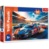 Rýchle autá na pretekárskej dráhe - 100-dielne puzzle - Trefl